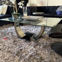 Glass And Chrome Coffee Table 