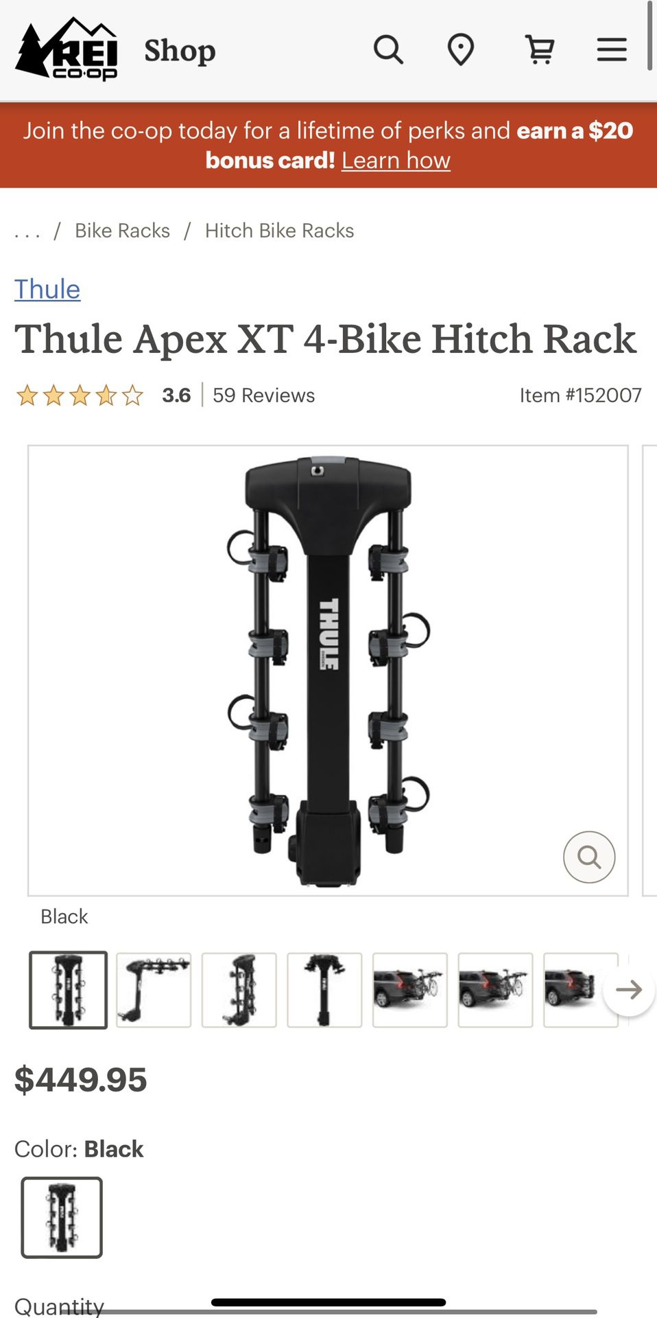 Thule XT 4 Bike Hitch Rack - Like New