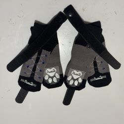 Doggie No Slip Socks Double Sided.  Set of 4.  Black and Brand new