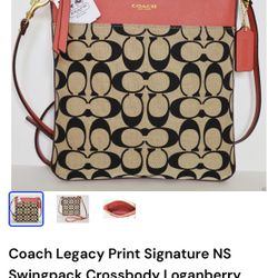 Coach y2k Style Canvas Pink Crossbody Purse - NWOT 
