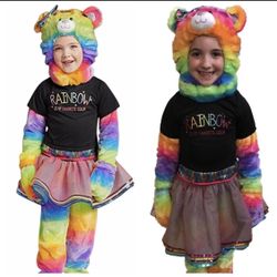 Build A Bear Workshop Rainbow Glitter Bear 6pc Costume Girls  Halloween Birthday