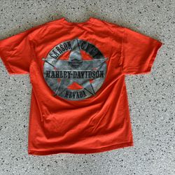 HARLEY DAVIDSON HD “CARSON CITY, Nevada” Orange “Staff” Shirt. Size XL.