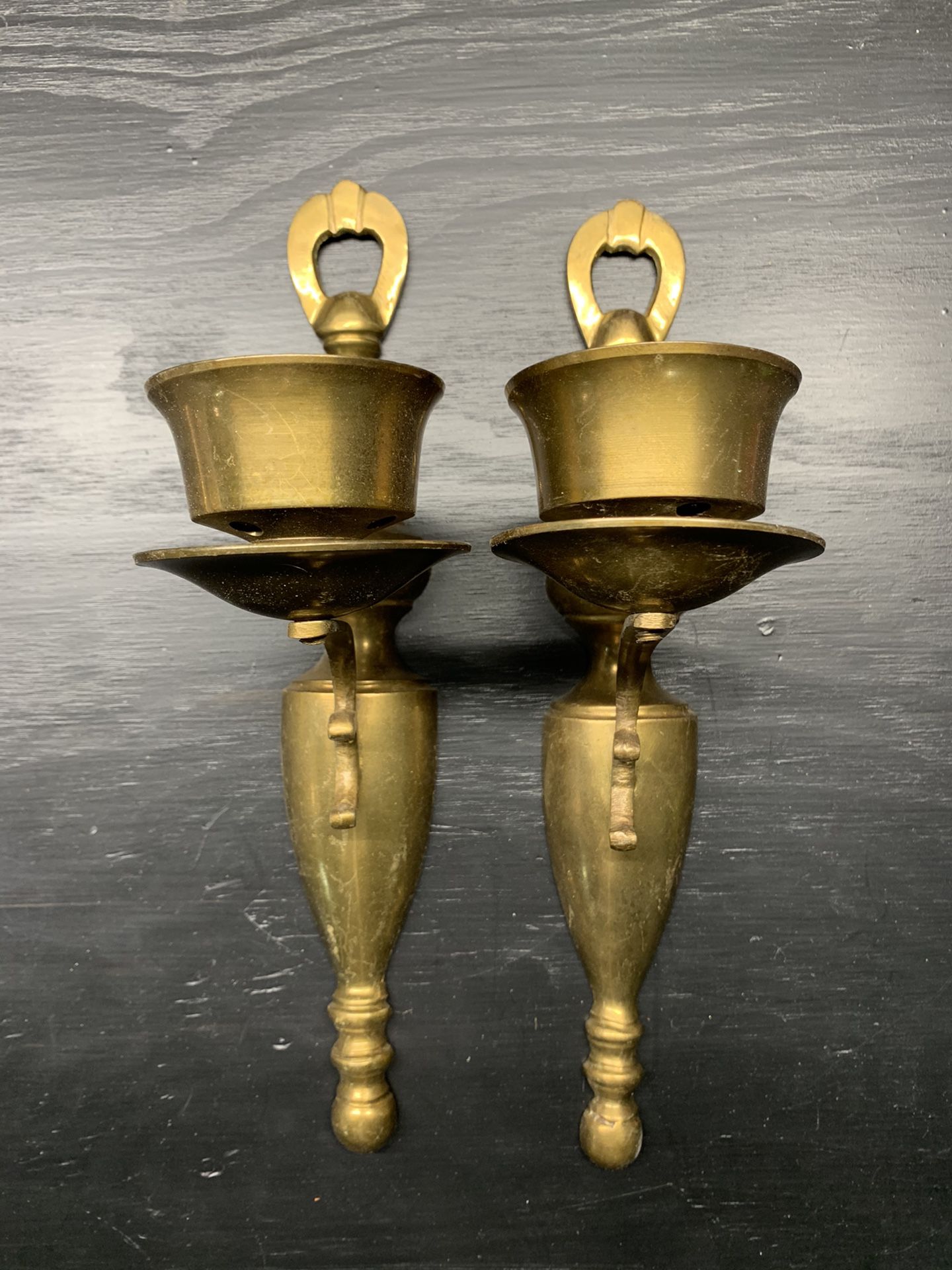 2 Brass sconce wall candle holder