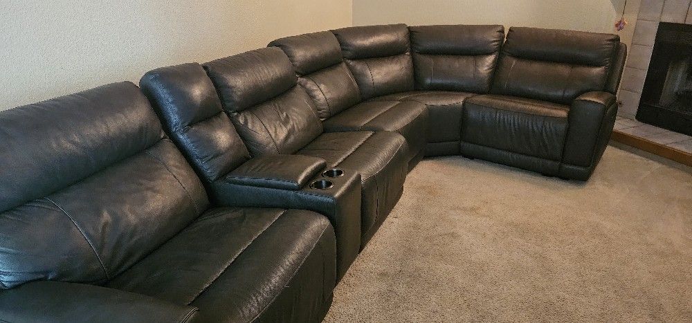 Leather (Real) Sectional Sofa - Moving Sale