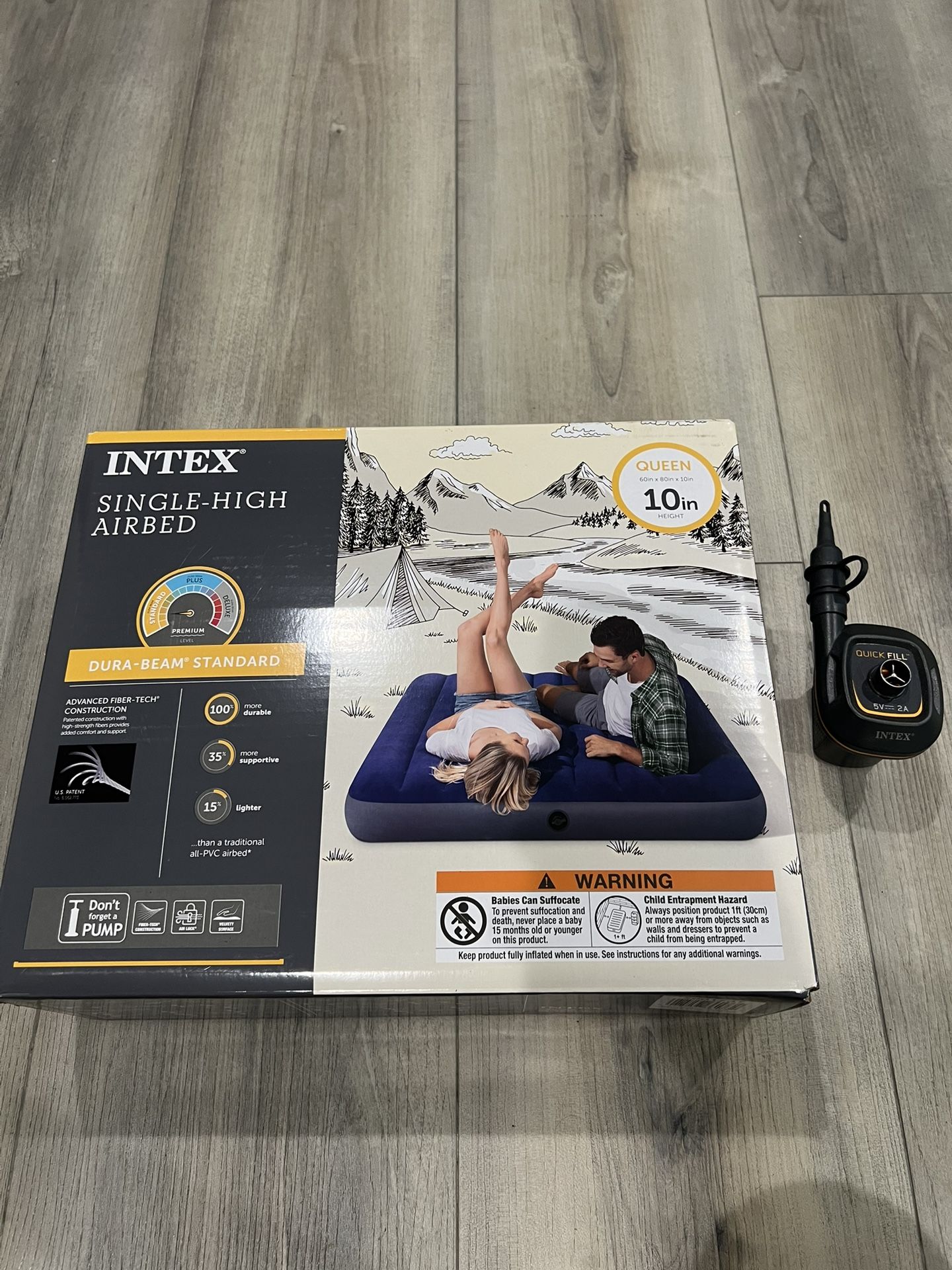 Intex Queen Air Mattress & Air Pump