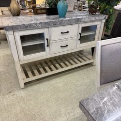 Real Grey Marble Top Server 