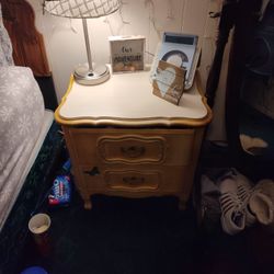 Bed Room Set Antique Dresser W Mirror Highboy and Nightstand 