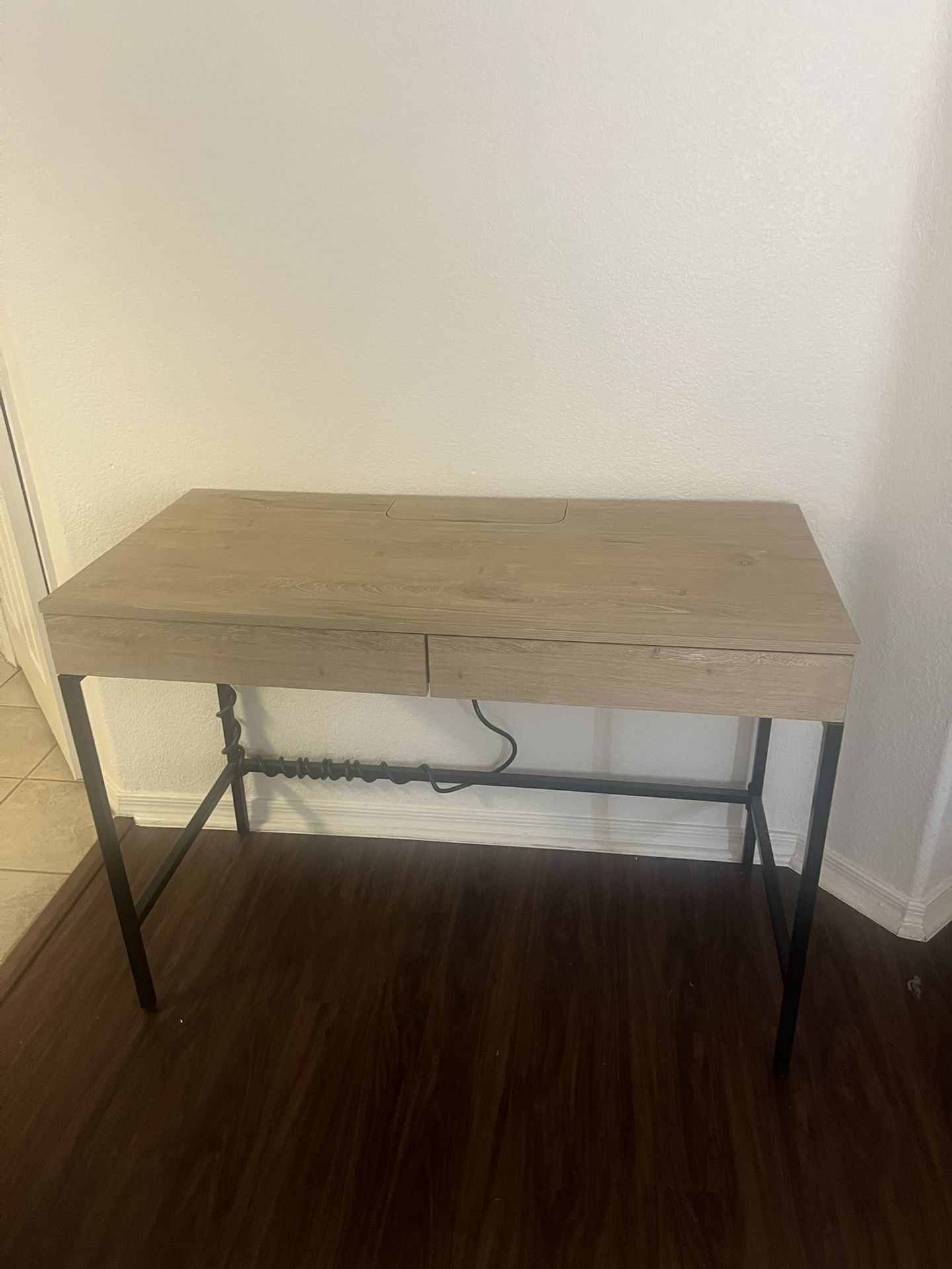 Desk With Drawer And Outlets