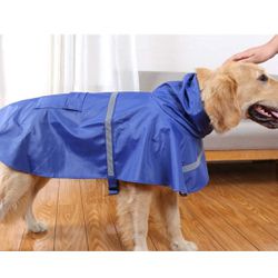 NACOCO Large Dog Raincoat Adjustable Pet Water Proof Clothes Lightweight Rain Jacket Poncho With Reflective Strip