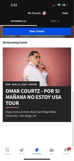 Omar Courtz Por Si Mañana No Estoy USA Tour Ticket