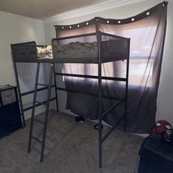 IKEA Tuffing Twin Loft Bed and Memory Foam Mattress