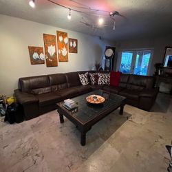 Brown Italian Leather Couch