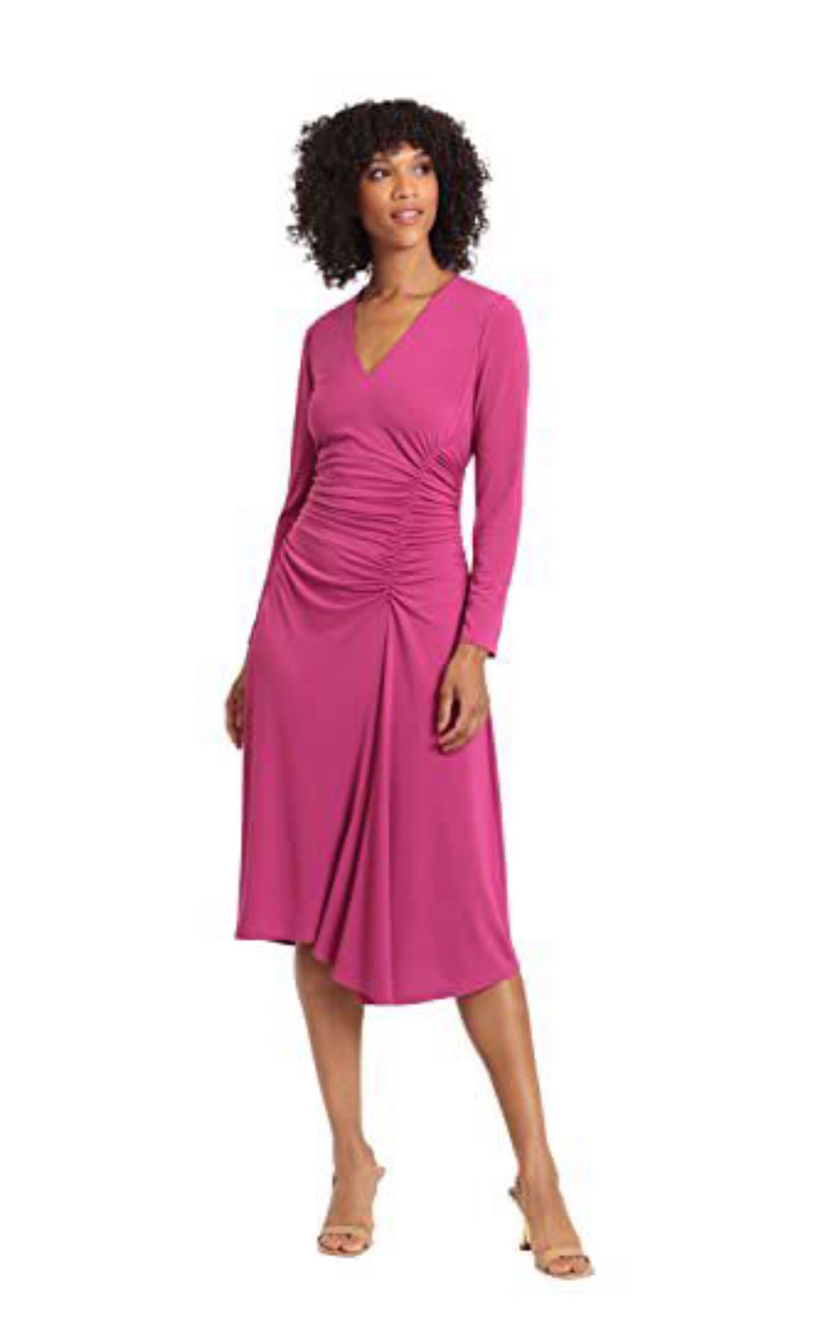 Maggy London Women's V-Neck Matte Jersey Fit and Flare Dress - Fuchsia, Size 10 - $30 OBO