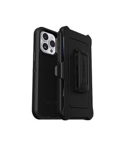 OtterBox iPhone 14 Pro Max Defender Series Case - BLACK , rugged & durable, with port protection, includes holster clip kickstand