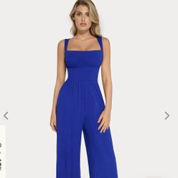 Shapewear Square Neck Tummy Control Wide Leg Jumpsuit