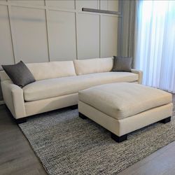 Luxury Down Sofa & Oversized Ottoman - Like New - Free Delivery