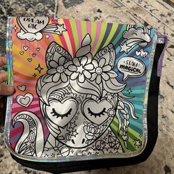 Girl Unicorn Coloring Bag- Washable 