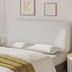 Beige Queen Ergonomic Upholstered Foam Headboard Adjustable Headboard