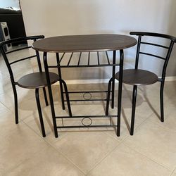 3 Piece Table And Chairs, Perfect For Dorm, Small Space, Or Apartment