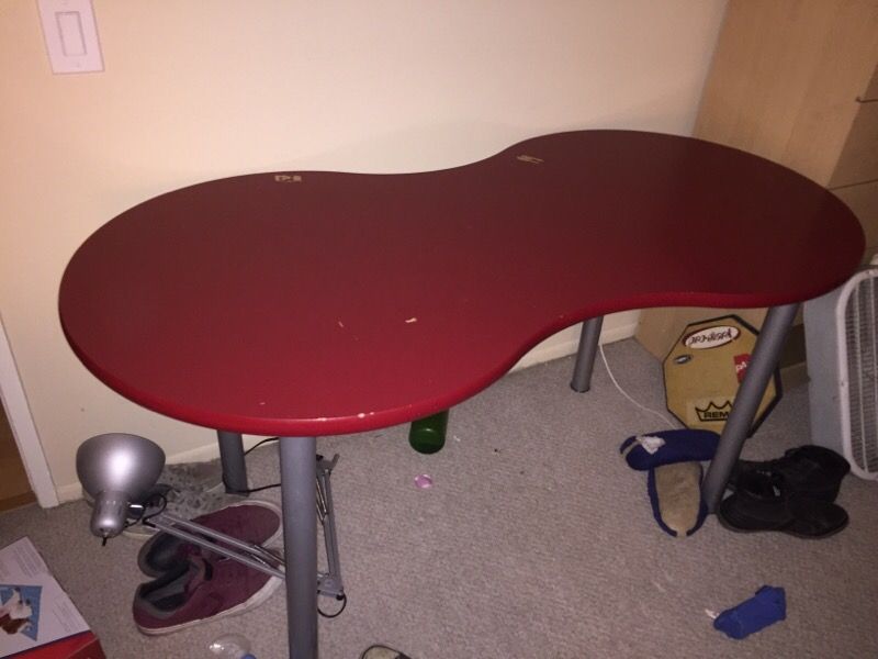 Red IKEA Peanut Table/Desk