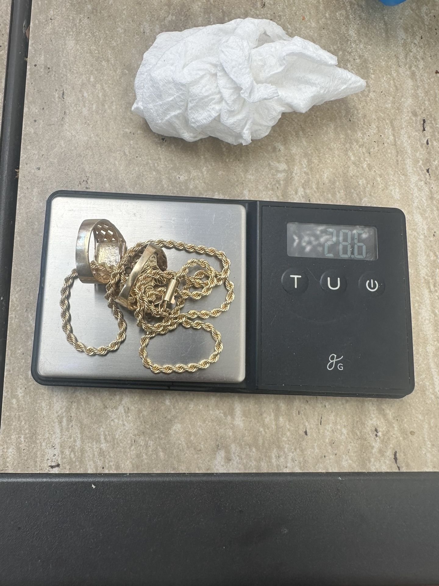 14k Gold Chain And 2 Rings