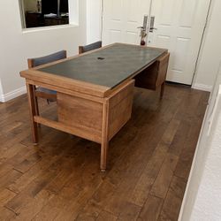 Desk, Credenza 2 matching Chairs