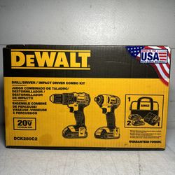 NEW Dewalt DCK280C2 20V MAX Lithium Ion Compact Impact Drill Driver Combo Kit for Sale in Moreno Valley CA OfferUp