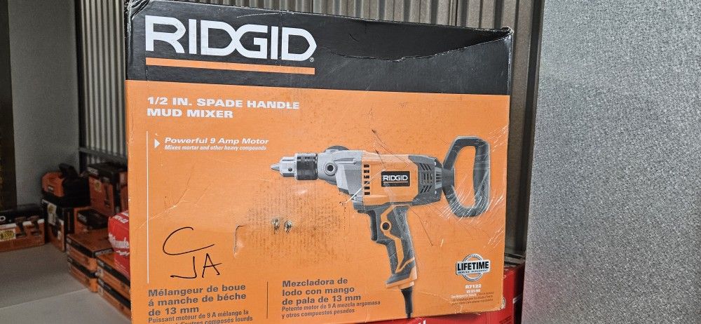 New RIDGID 1/2" spade handle Mud Mixer