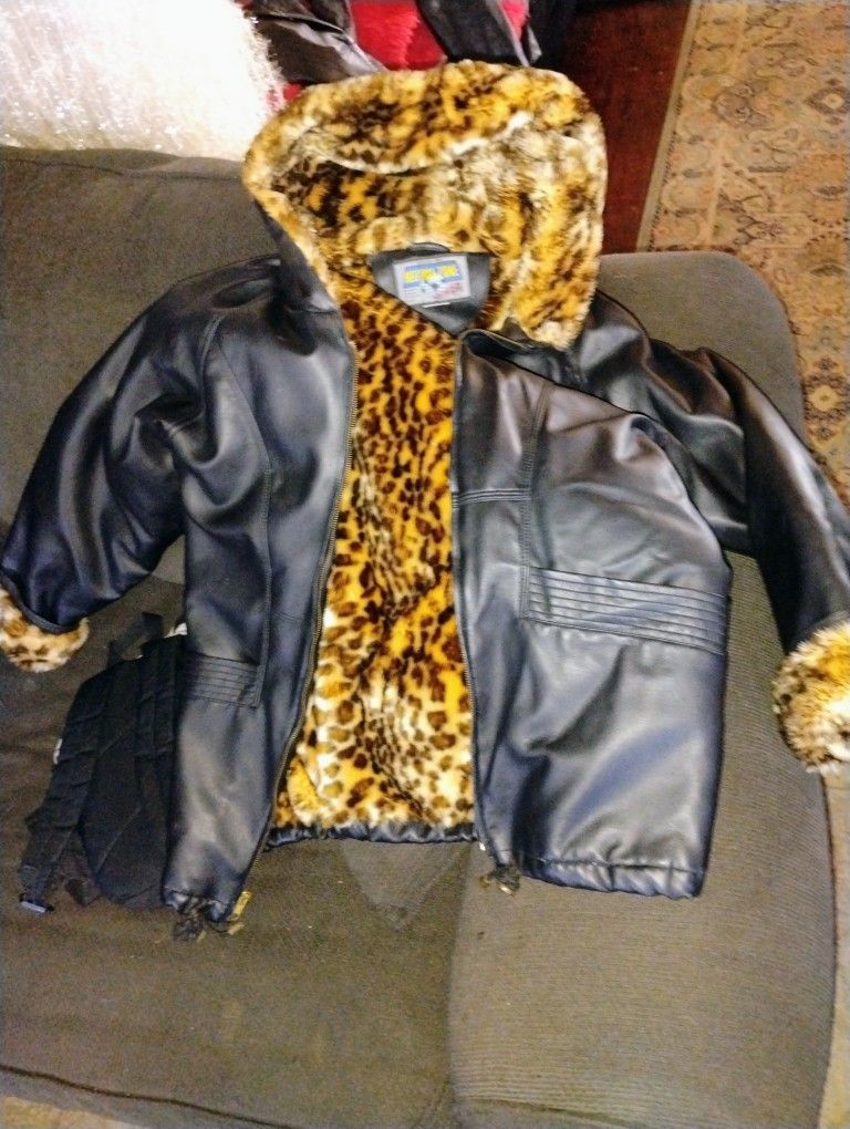 Leopard P Leather Jacket