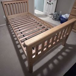 Kids Twin Maple Wood Bed