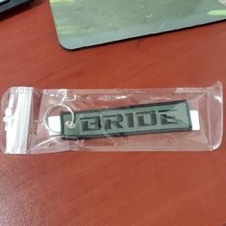 JDM BRIDE Racing Keychain Green and Gold side