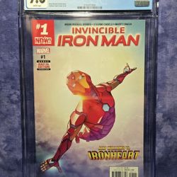 Invincible Iron Man #1, 2017 • CGC 9.8 • 1st Cover App Riri Williams As Ironheart 