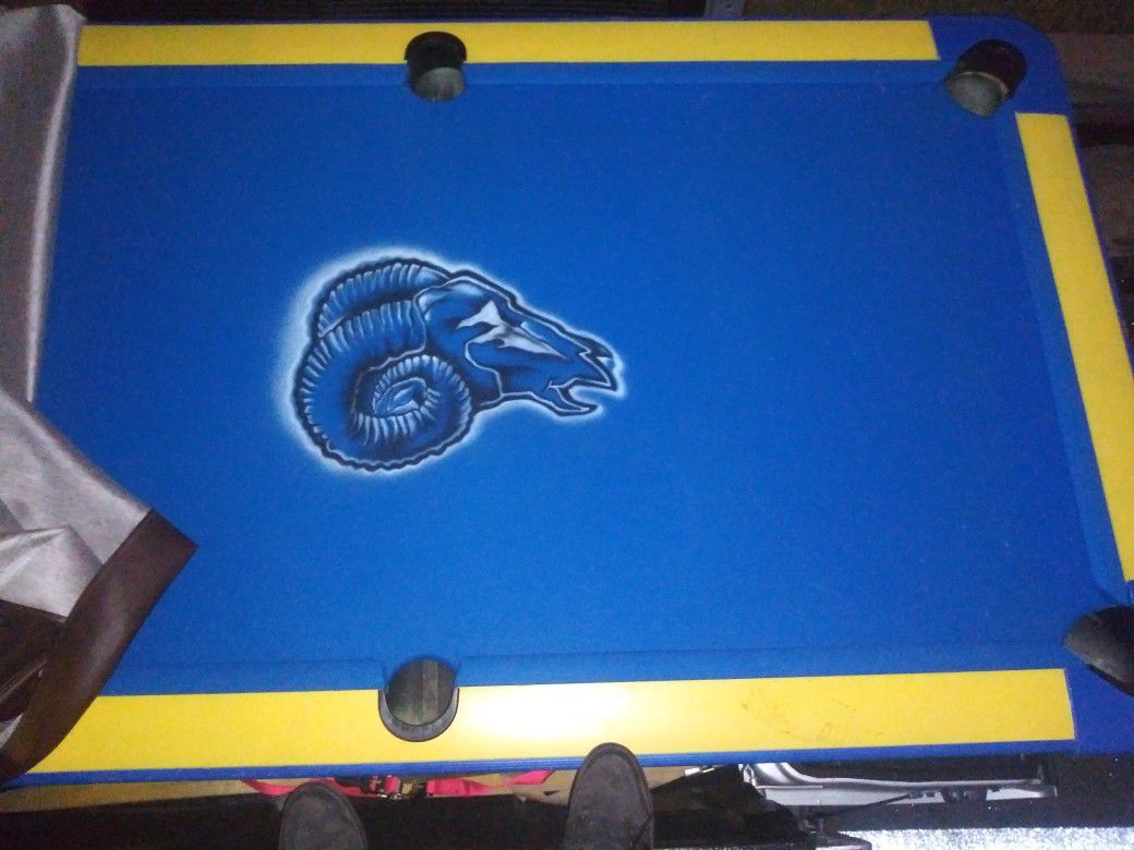 RAMS COSTUME POOL TABLE FOR ALL THE FANS!!