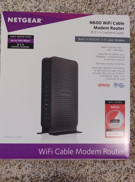 Netgear N600 WiFi Cable Modem Router 