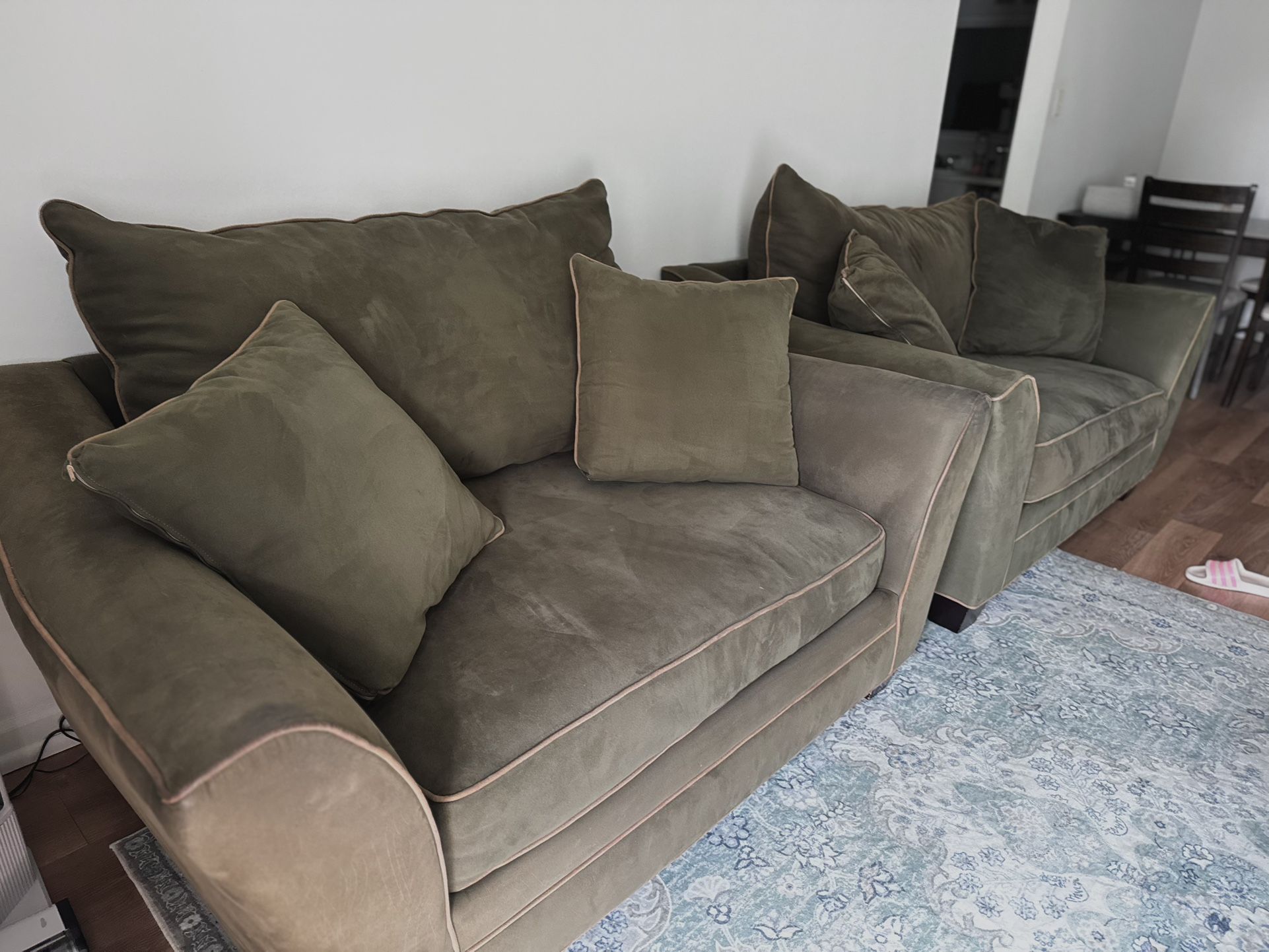 A set of armchairs, a set of sofas