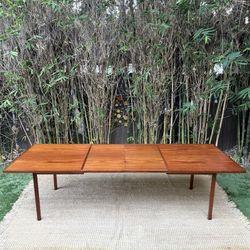 Large Milo Baughman for Directional Walnut Expandable Dining Table