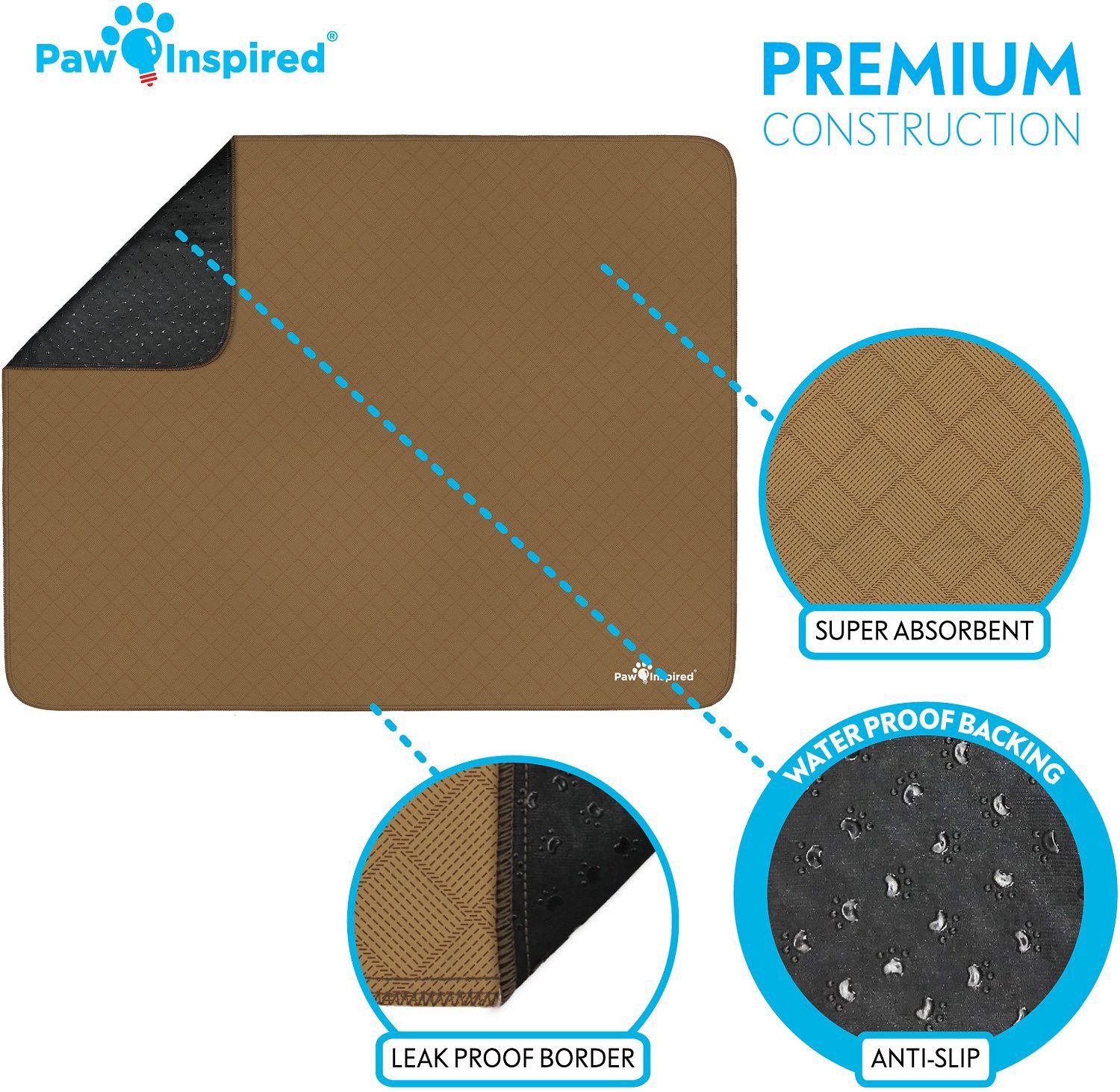 Paw Inspired Washable Doggy Play Mat 72x72