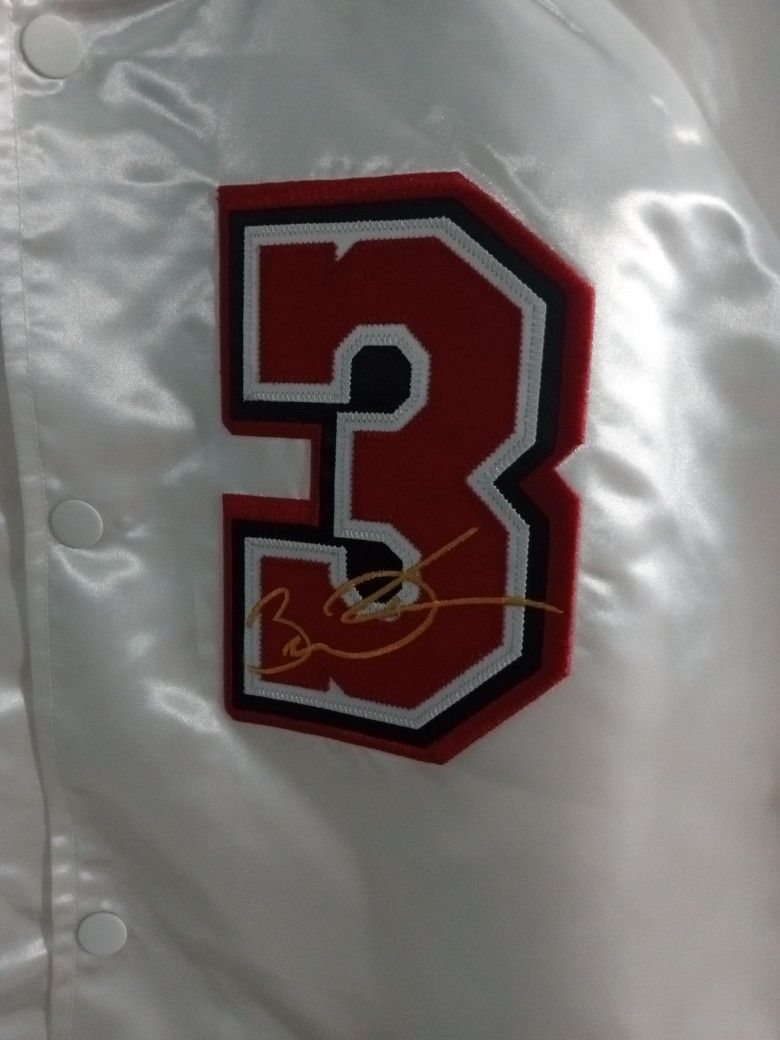 New Dwyane Wade Miami Heat Mitchell & Ness Hardwood Classics Bomber Jacket