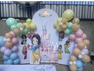 Princess, Castle, Pastel Balloon Arch 