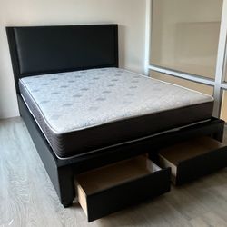 Queen Size Frame With Mattress 