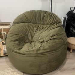 King Size Bean Bag Chair – Chenille, Moss Green 