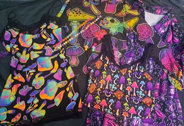 Trippy Neon Rave Clothing and Accessories lot