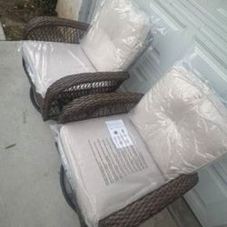 Patio Swivel Rocking Chairs Outdoor Rocking Swivel Chair Set Three Chairs Left To 75 For All Three Chairs Firm Price Selling All Three Together 🆕🚎🚚