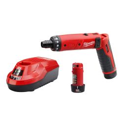 Milwaukee 1/4 hex screwdriver kit w charger and battery