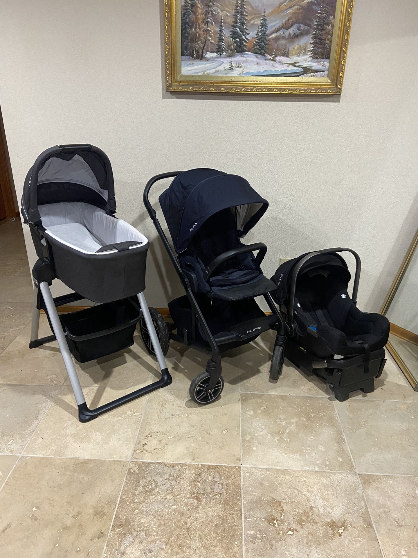 Nuna Mixx Stroller With Car Seat And Bassinet With Stand  