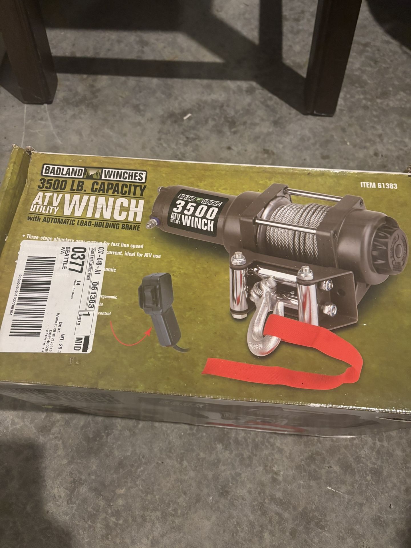 Bad Land Winch 3500# New In Box