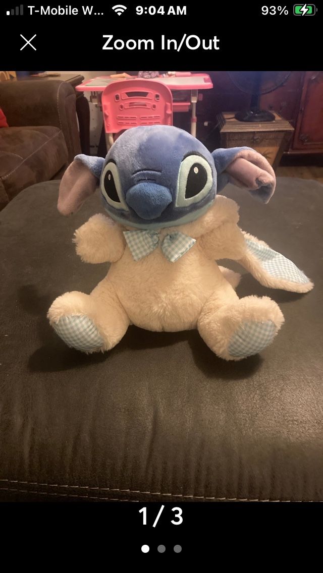 12 Inch Plush Stitch With Bunny Ears