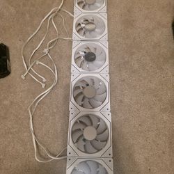 Set of 7 White ARGB PC Case Fans - Excellent Condition