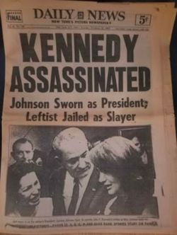 Daily News Vol. 45 No. 130 "Kennedy Assassinated" original newspaper