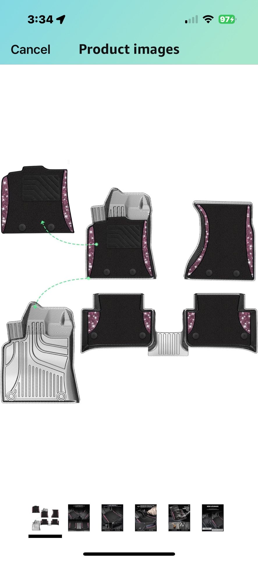 Brand New Double Layer 3D Custom Floor Mats For Porsche Macan 7 Piece, Waterproof